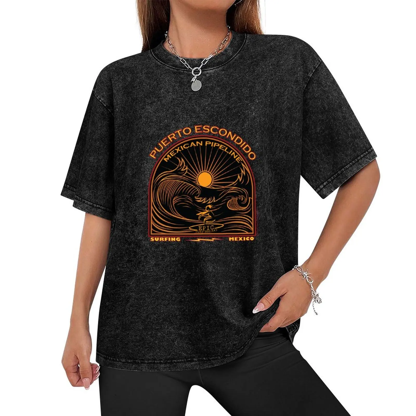 SURFING MEXICAN PIPELINE PUERTO ESCONDIDO T-Shirt designer shirts hippie clothes shirts men