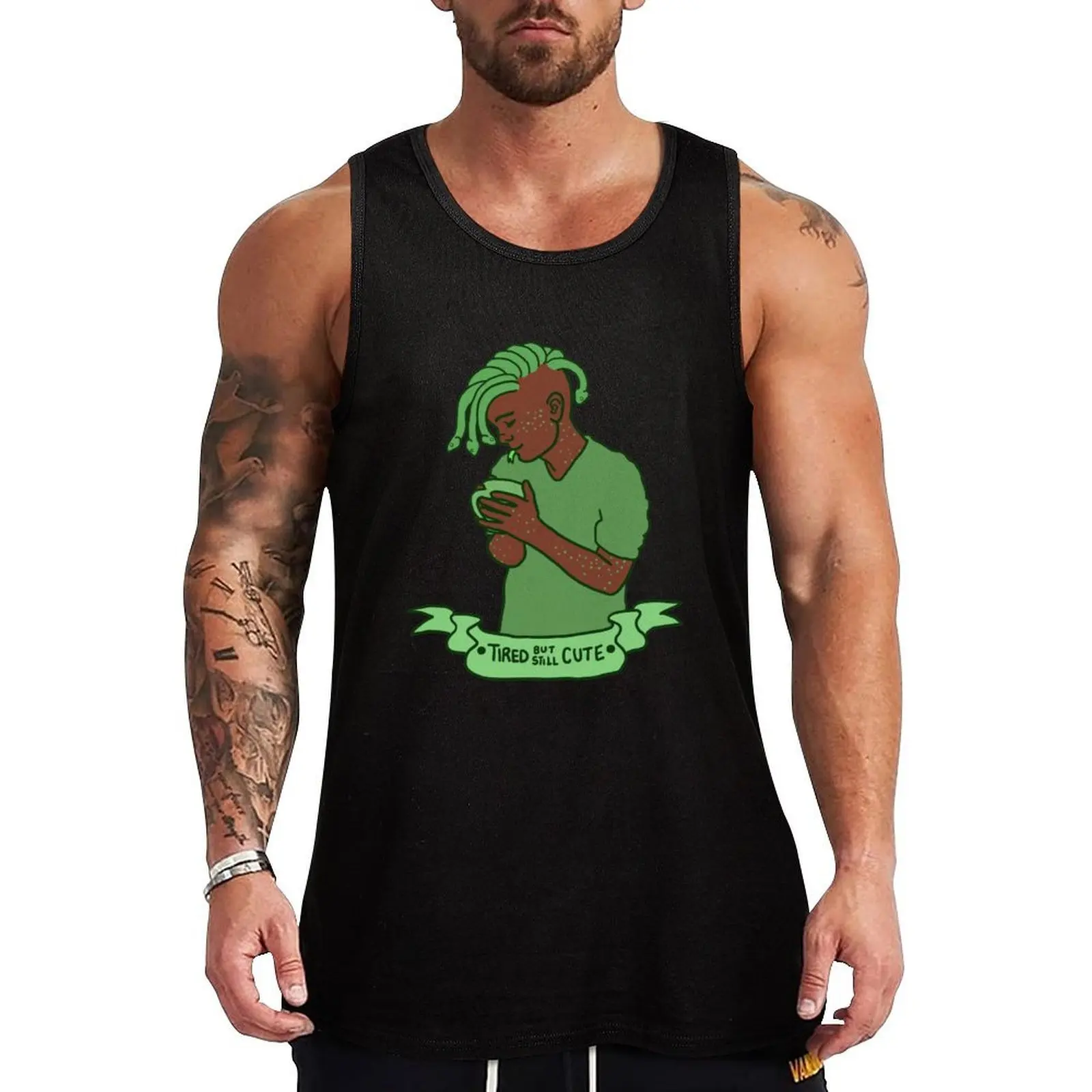 

Tired but still Cute Gorgon Tank Top Athletic Fit Tank Top Quick Dry Training Sleeveless