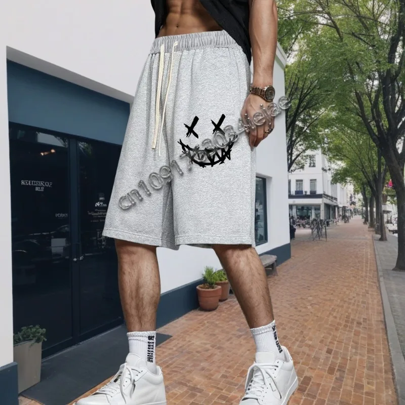 

MOTO- Fashion Men's Beach Shorts Funny Graphics Print Sweat Pant Hip Hop Breathable Sports Casual Shorts Sweatpants Breeches