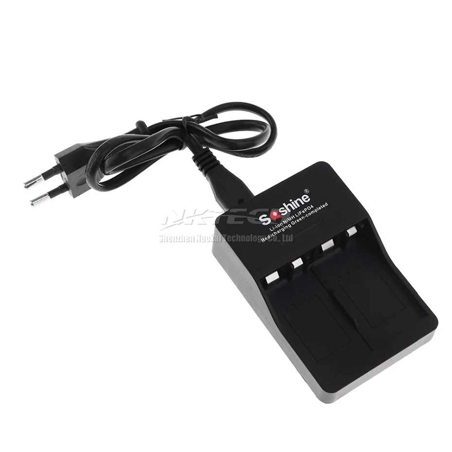 Soshine 9V Li-ion Ni-MH Battery Charger Smart SC-V1 6F22 Rechargeable Lithium LiFePO4 Batteries Chargers 2-Slot Input AC 90-260V