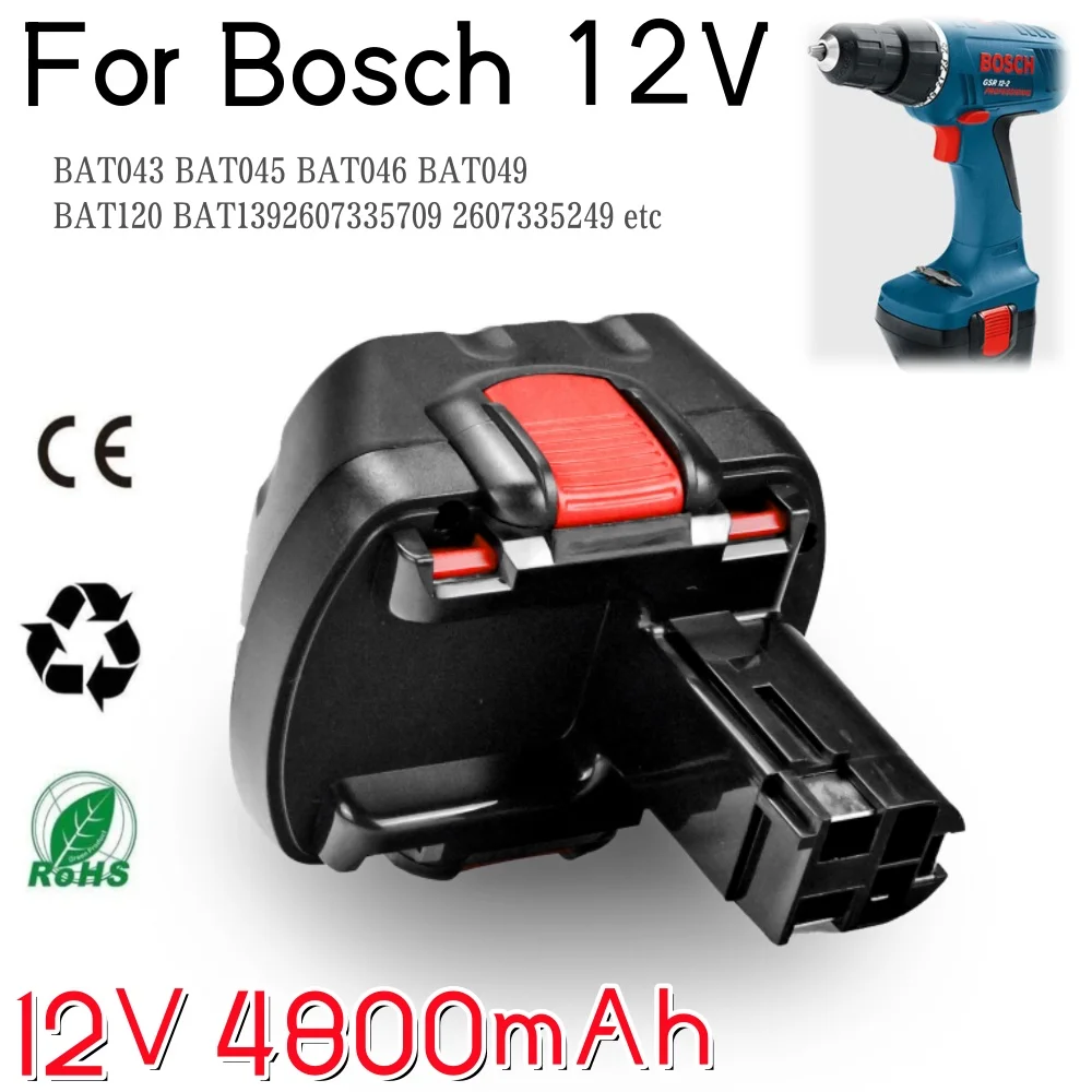 

New 12V 4.8Ah Ni-MH battery for Bosch 12V screwdrivers. Fits models PSR, BAT043, etc., providing reliable power for your tools.