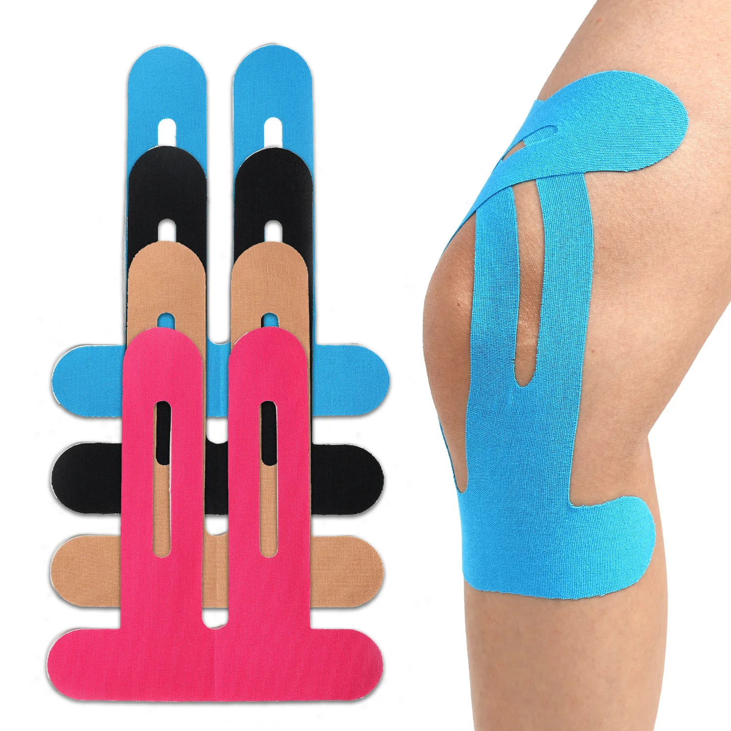 5x Kinesiology Tape for Knee Sport Protection Elastic Patches Breathable Precut Knee Athletic Tape for Shoulder Muscle Support.