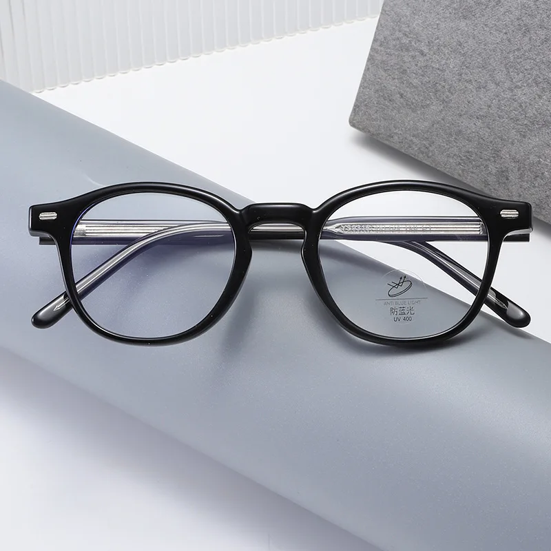 

OKH Korean Japanese Style Classic Black Round Square Eyeglasses TR Frame Men's Ultra-light Fashion Anti-blue Light Eye Frame