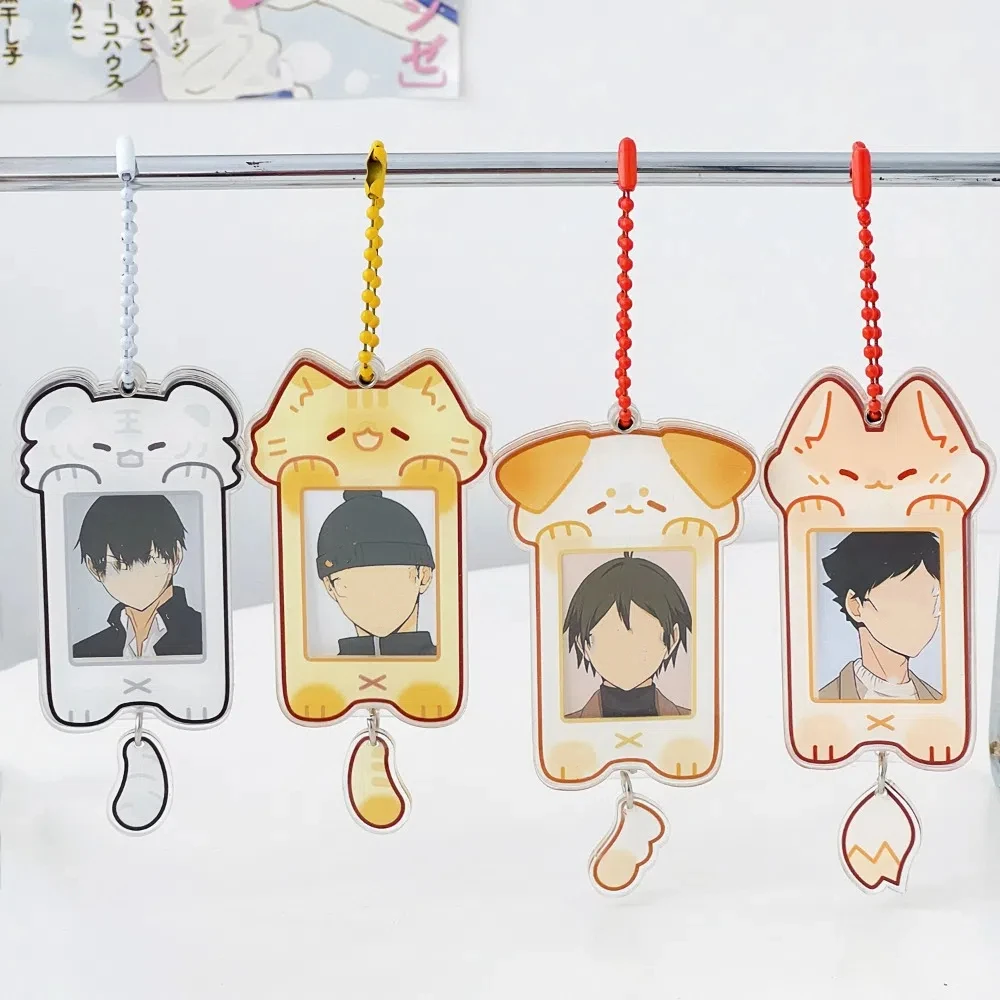 

Acrylic Keychain Kawaii Photocard Holder Idol Photo Protector Case Creative Animal Theme Mini Picture Frame Envelopes