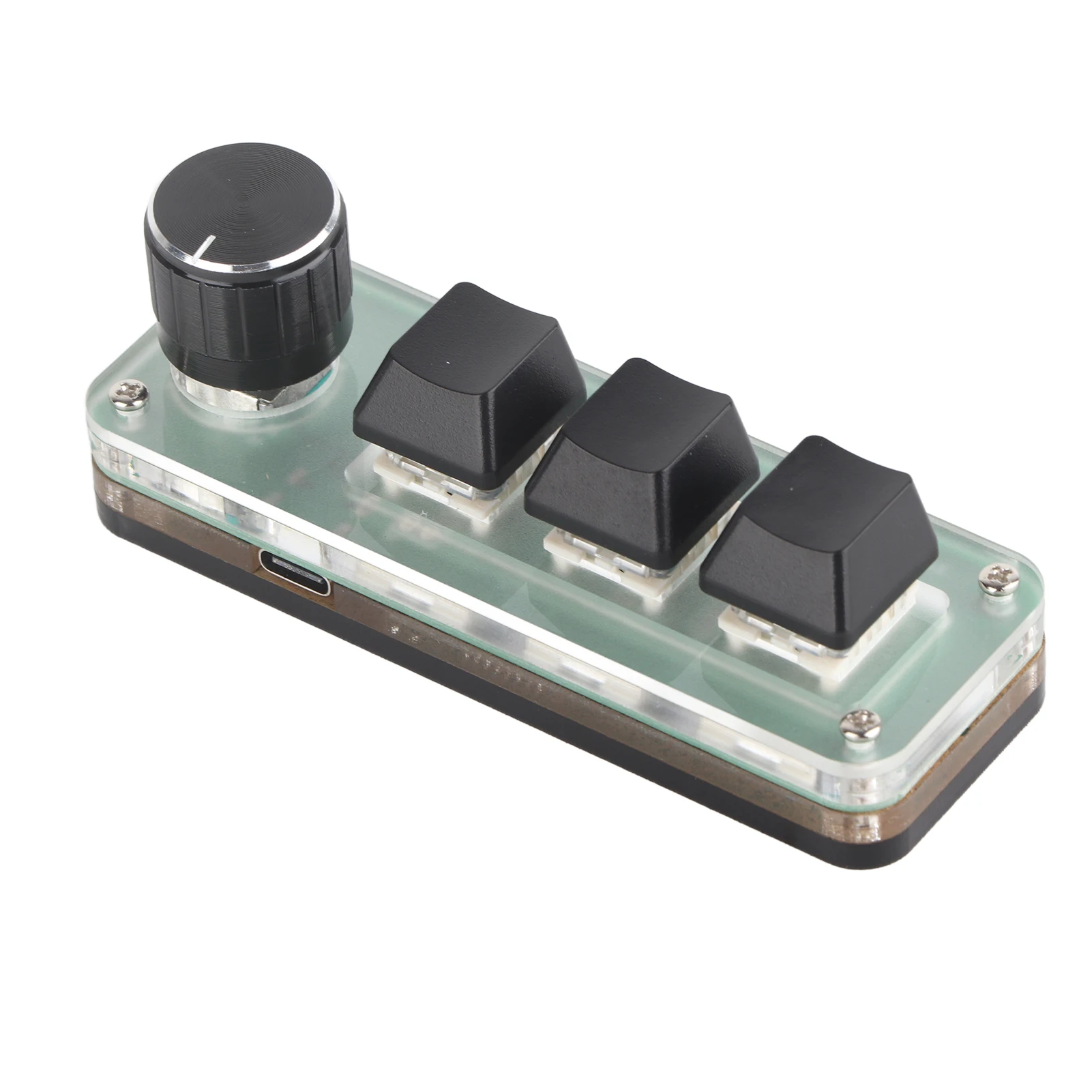 لوحة مفاتيح صغيرة بمقبض ، اختصار متعدد الوظائف ، إضاءة خلفية RGB ، لوحة مفاتيح ميكانيكية USB ، برمجة ذاتية الصنع ، ألعاب ، 3 مفاتيح