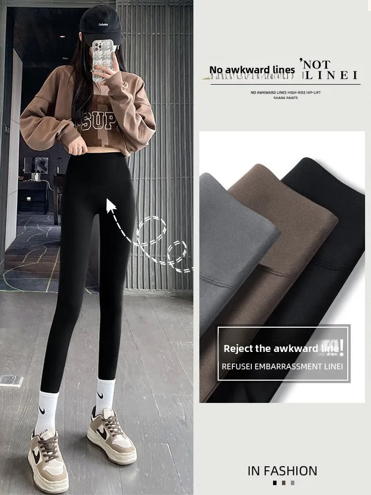 High Waist Slim Fit Yoga Pants Women's Shark Skin Printed Capri Length Breathable Stretchy Thin Style for Spring Summer