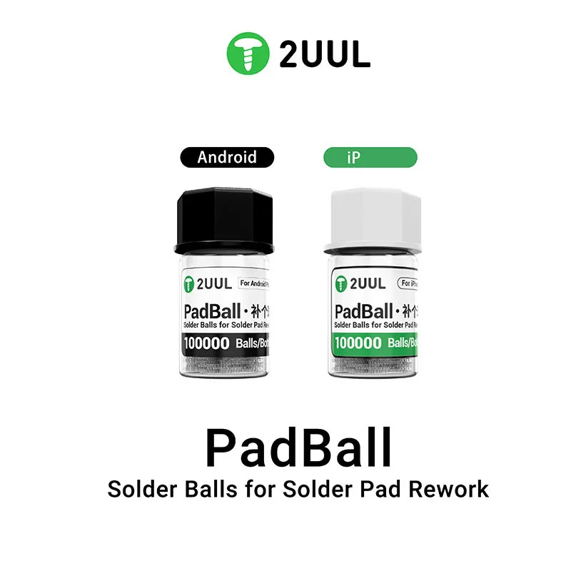 2UUL PadBall Solder Balls for Solder Pad Rework PB01 PB02 for Android IP Phone Quick Tin Suction BGA Repair Tool