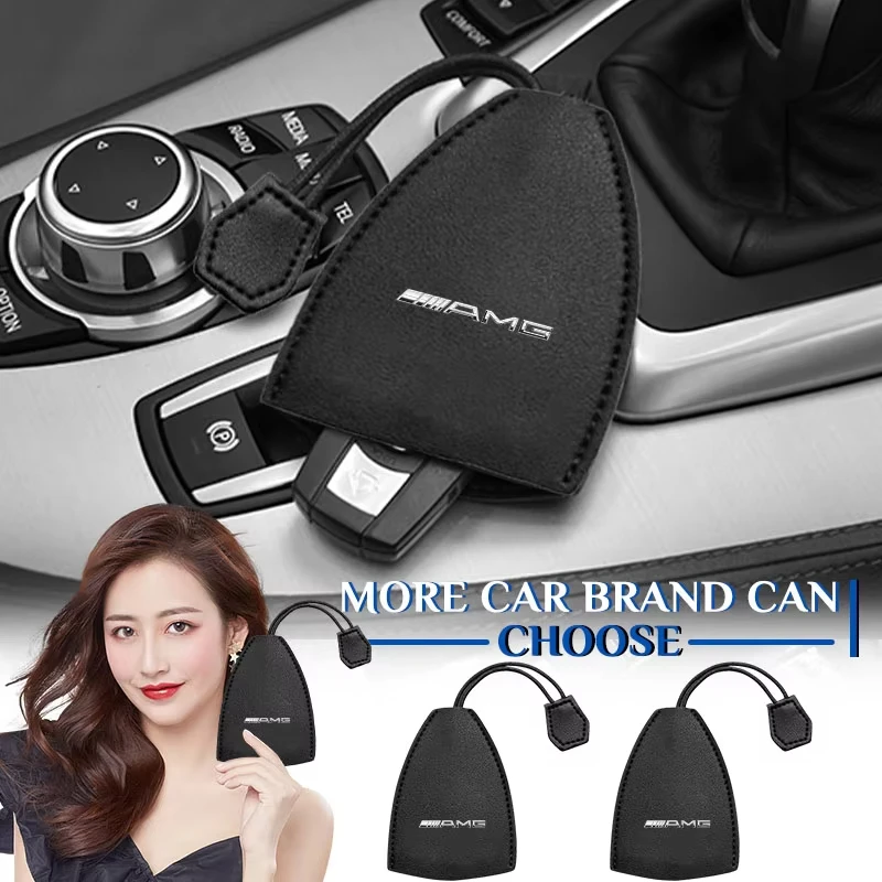 

AMG Badge Car Key Chain Storage Bag Split Car Key Case Key Case for Mercedes Benz W203 W204 CLS GLA W213 C200L W205 W124 AMG