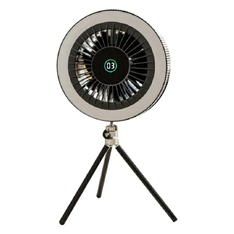 

Портативный уличный вентилятор для кемпинга LLCS с LED-подсветкой, перезаряжаемый, 4000 мАч, с интеллектуальным цифровым дисплеем и штативом-триподом