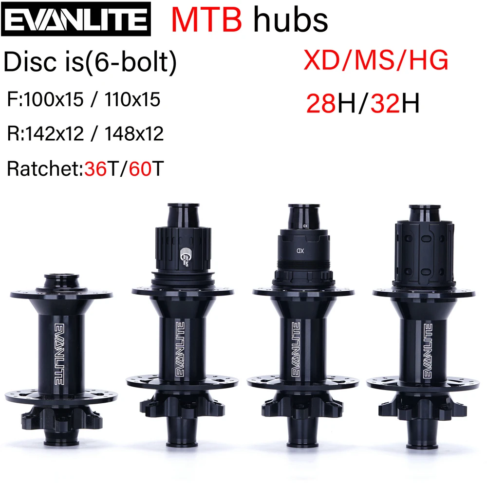 

EVANLITE MTB Hub Elbow Six Nails Dt350 240, 28H/32H Hg/xd/MS 141x10 148x12, Ratchet Structure 36T/60T