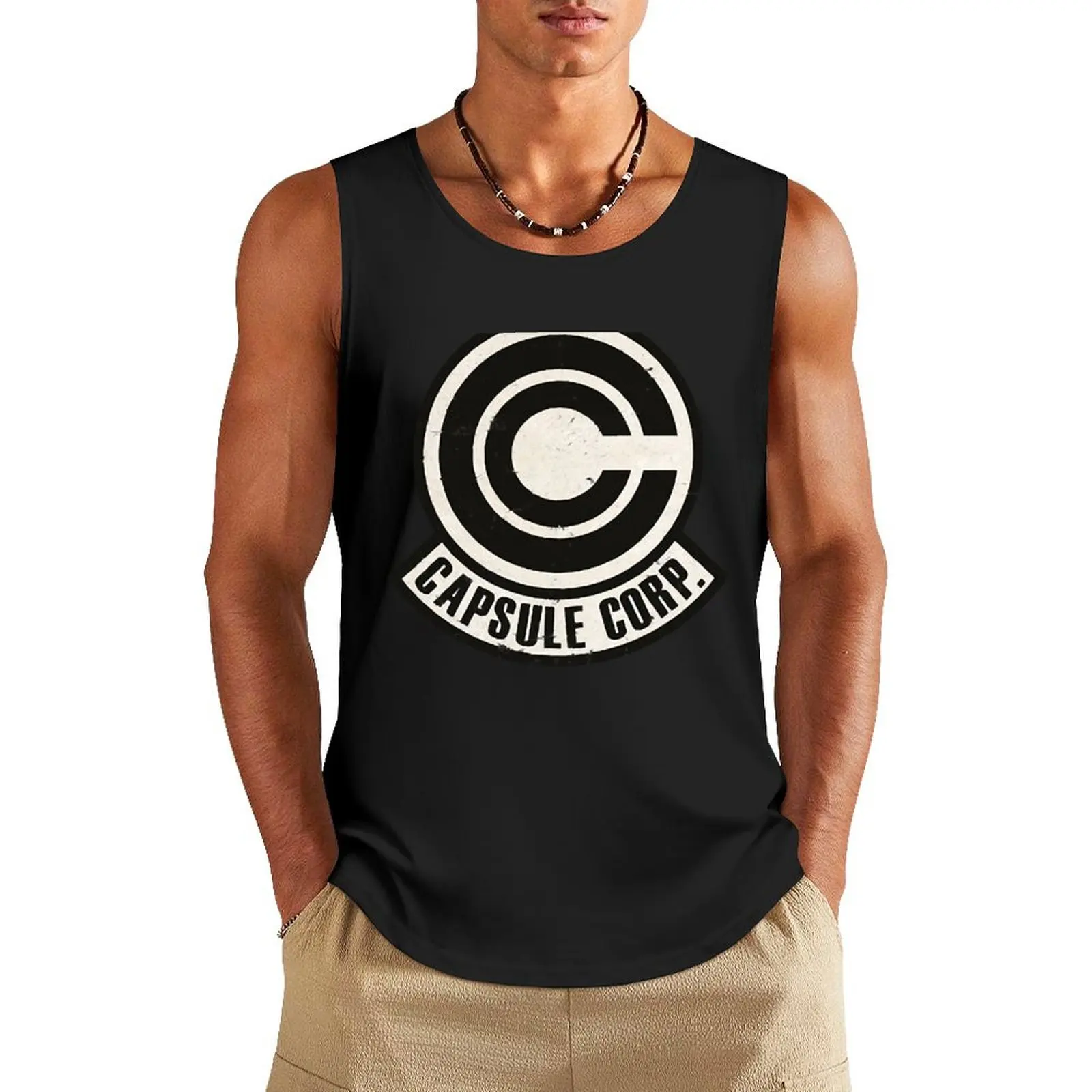 Vintage Capsule corp original logo Tank Top anime clothes Men's clothing