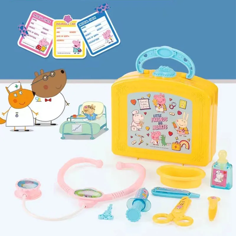 Peppa Pig Peggy Medical Kit Simulation Toy Nurse Doctor Play Set Boys Girls Children Home Stethoscope Play House Gifts