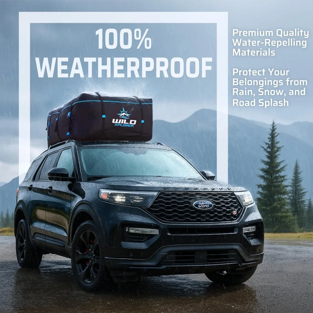 

Rooftop Cargo Carrier - 15 Cubic Feet (L), Waterproof Soft Shell Car Roof Cargo Carrier