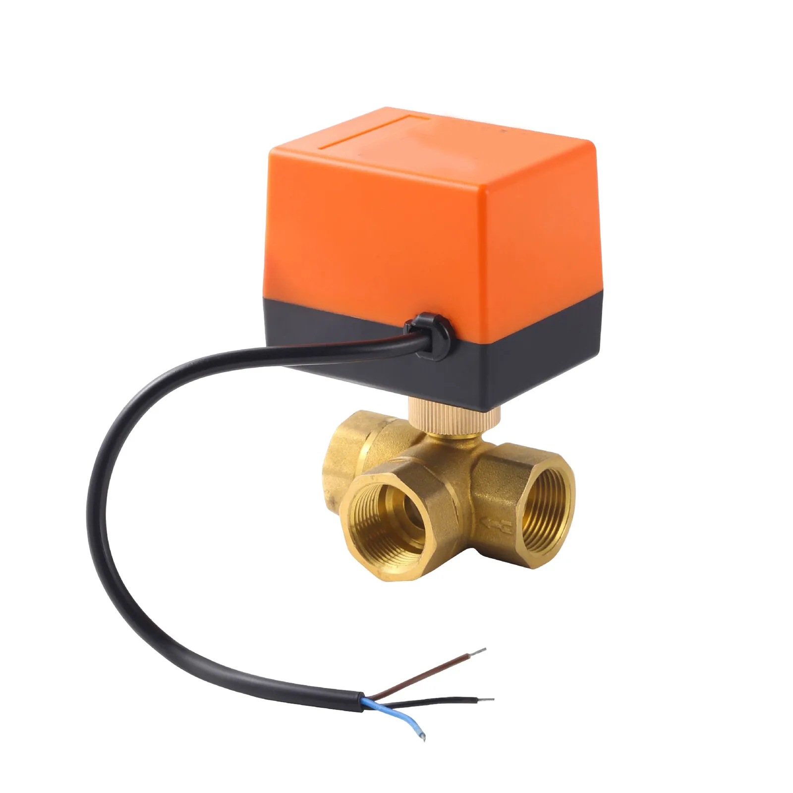 

1 "BSP DN25 Латунный 3-ходовой моторизованный шаровой клапан T Тип Электрический клапан 220 В переменного тока