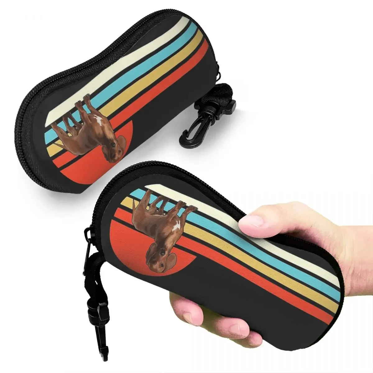 Dachshund Dog Retro Art Glasses Case Printing Wiener Sausage Doxie  Protector Vintage Eyewear Container