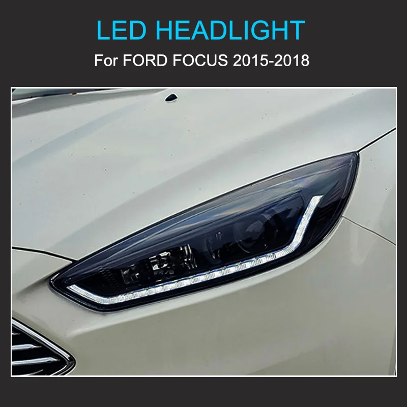 مجموعة مصابيح أمامية ليد لفورد فوكس ، مصابيح أمامية متحركة ، التوصيل والتشغيل مع DRL ، من من من من من من من نوع X