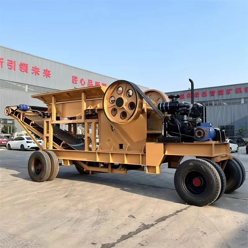 Customized PE500X750 Mobile Jaw Crusher Large Capacity Stone Crushing Plant with Conveyor for Mining