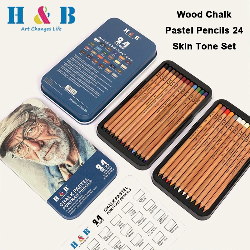 Chalk Pastel Set - H&B 24 Warna Pensil Pastel untuk