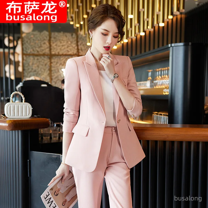 Business Wear Autumn and Winter Long Sleeve Suit Temperament Civil Servant Interview White Collar Office Wear Work Clothes Small