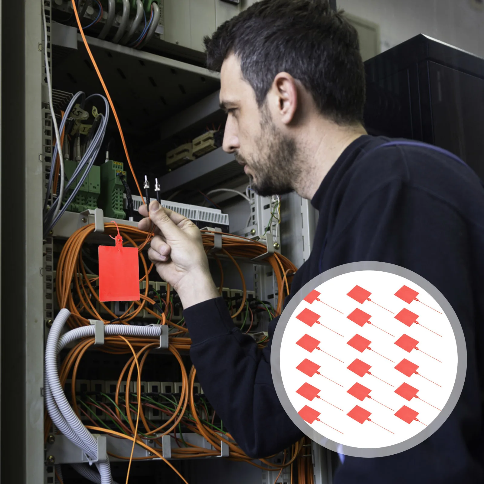 

100 pcs Plastic Cable Labels With Tags Cable Zip Ties For Wire Cord Management Fastening Security Sealing Logistics Express