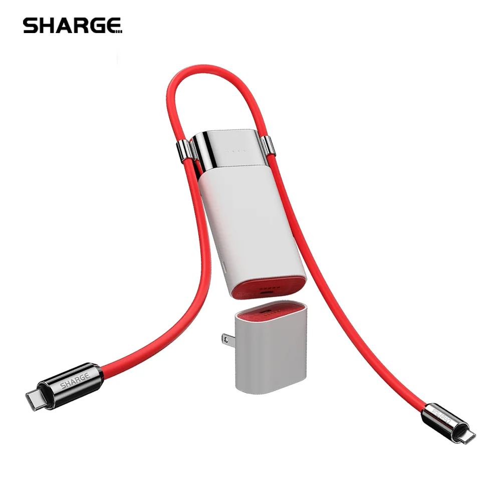 SHARGE 3 in 1 Power Bank SUPERVOOC 55W Fast Charging 10000mAh Portable Charger with Cable 36Wh Battery Pack for OnePlus OPPO