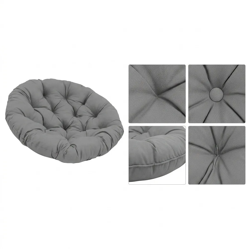Indoor Outdoor Round Hanging Basket Chair with Rocking Feature Polyester Cover and Soft PP Cotton Filling for Relaxation