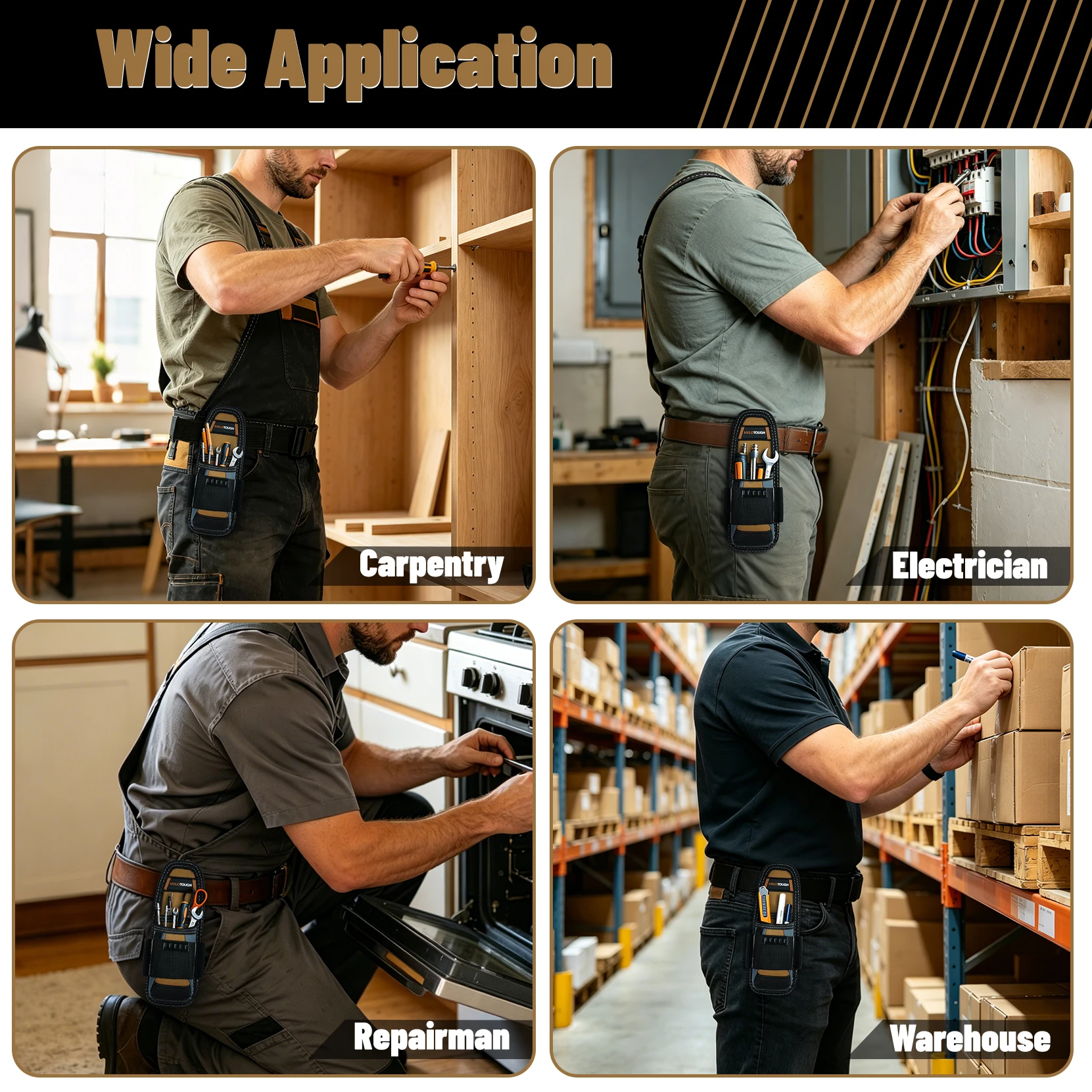 Small Tool Pouch Electrican Clip on Tool Pouch,Tool Belt Pouch with Belt Holster Mini Electrican Tool Holder with Sanp Clip