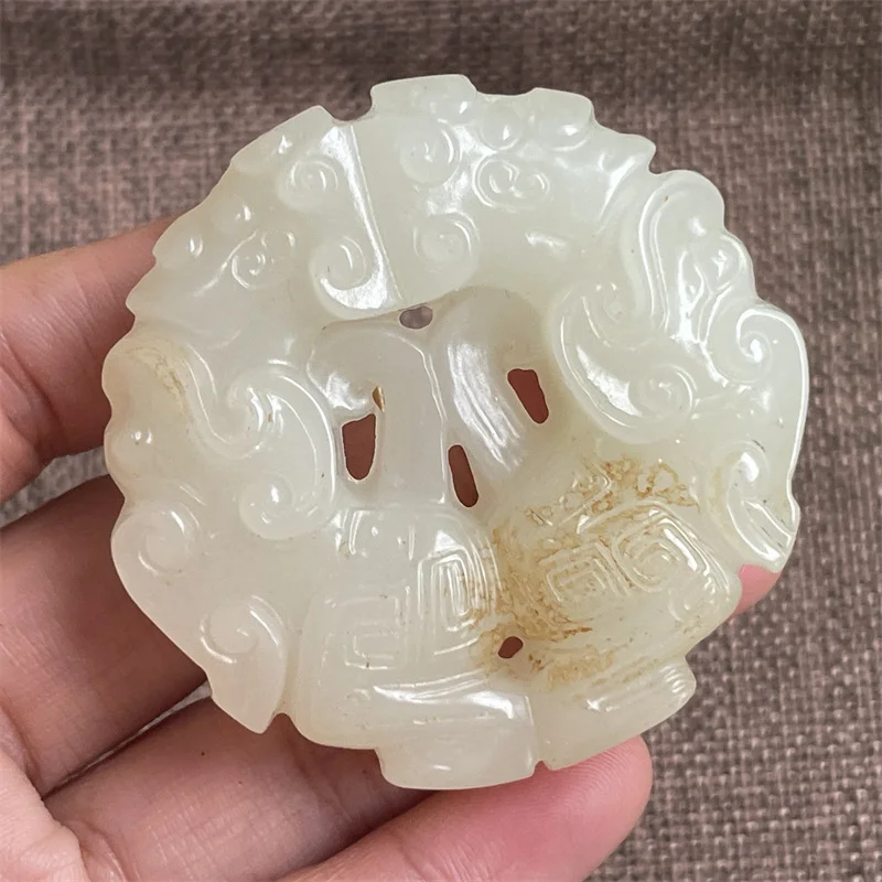 Pieces of Hotan Jade White Jade Waist Pendant High Ancient  Ming and Qing Dynasty  Ware