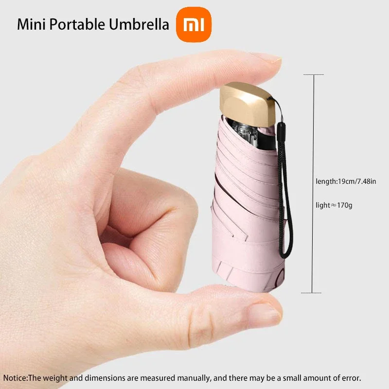 Xiaomi-Mini paraguas plegable ultraligero con protección UV, sombrilla pequeña de cinco pliegues, portátil y ligera