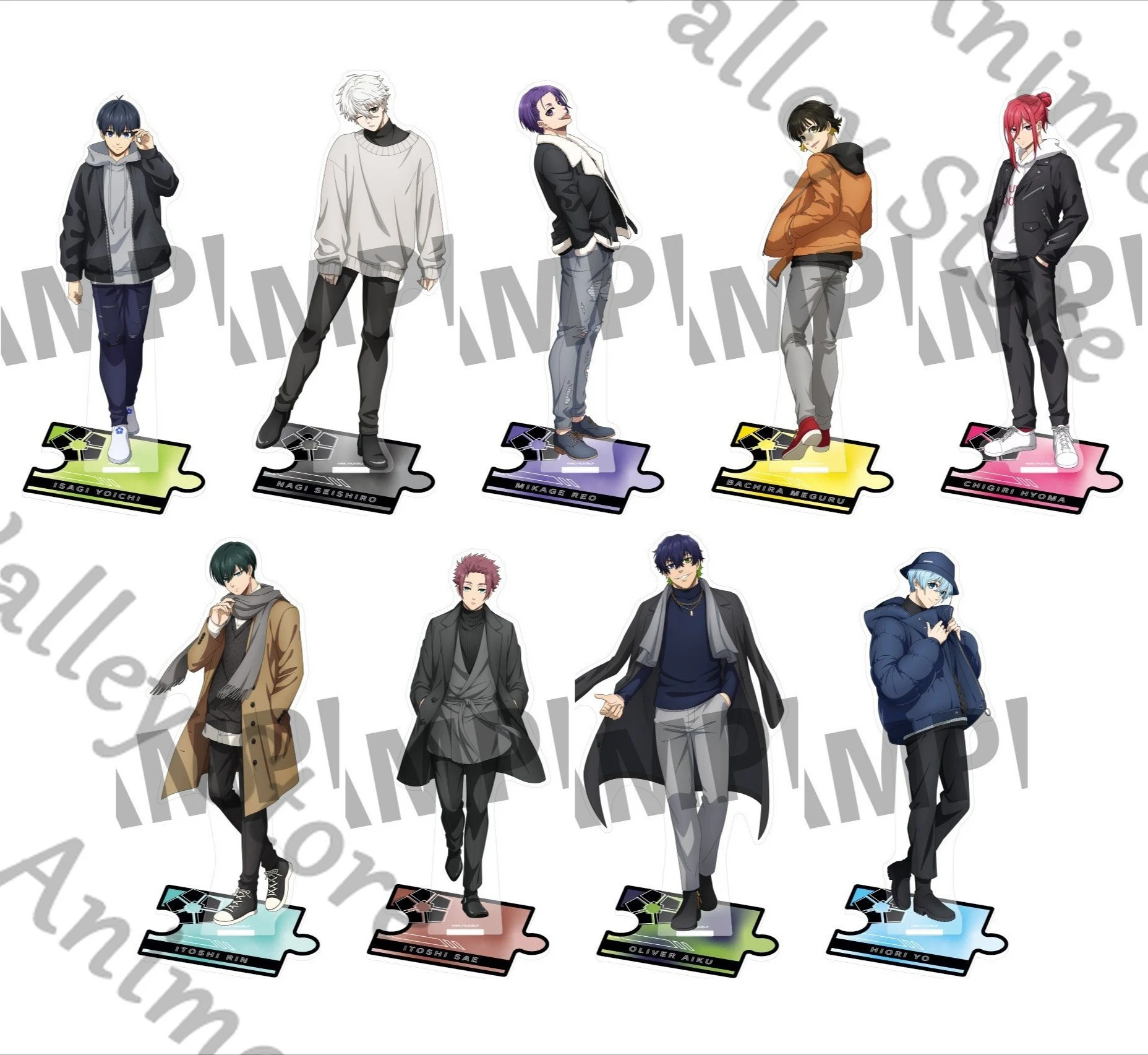 

Официальное аниме BLUE LOCK Nagi Seishiro Chigiri Hyoma Hiori Reo Косплей Боулинг Акриловый стоячий знак Мультяшная фигурка Подставка Рождество