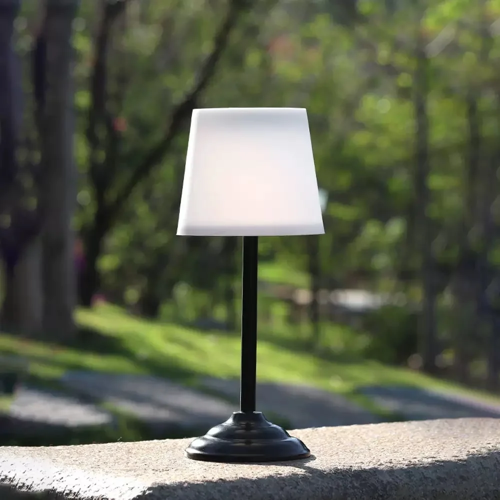 Solar powered Table Lamp Outdoor lighting Cordless desk Lamps Waterproof Warm White LED Portable Night Light Patio Garden Camp