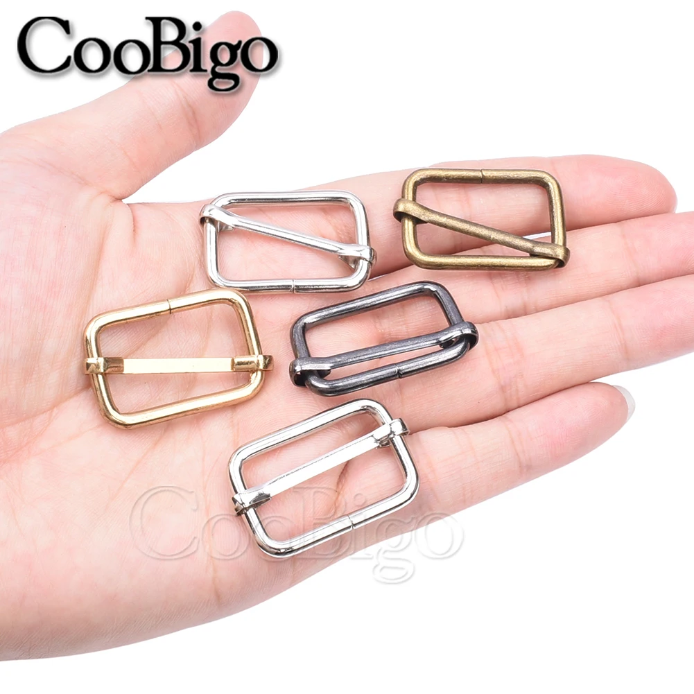 10pcs Metal Slides Tri-Glides Wire-Formed Roller Pin Buckles Slider Adjuster Bag Strap Accessories 15mm 20mm 25mm 32mm 38mm 50mm