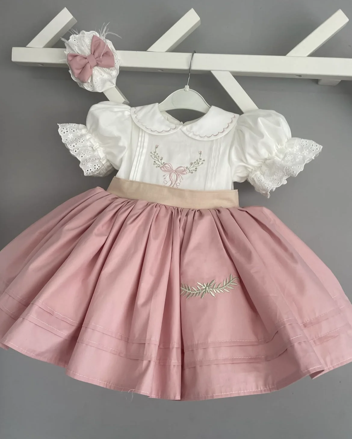 0-12Y Summer Baby Girl Embroidery Pink Vintage Ball Gown Princess Dress for Casual Party Birthday Eid Photography  B57
