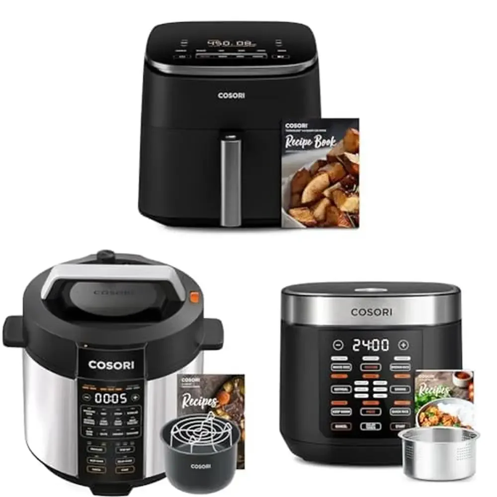 TurboBlaze 6.0-Quart Airfryer & Electric Pressure Cooker Combo 18 Functions Lightning-Fast Cooking Easy Cleanup & Perfect Rice