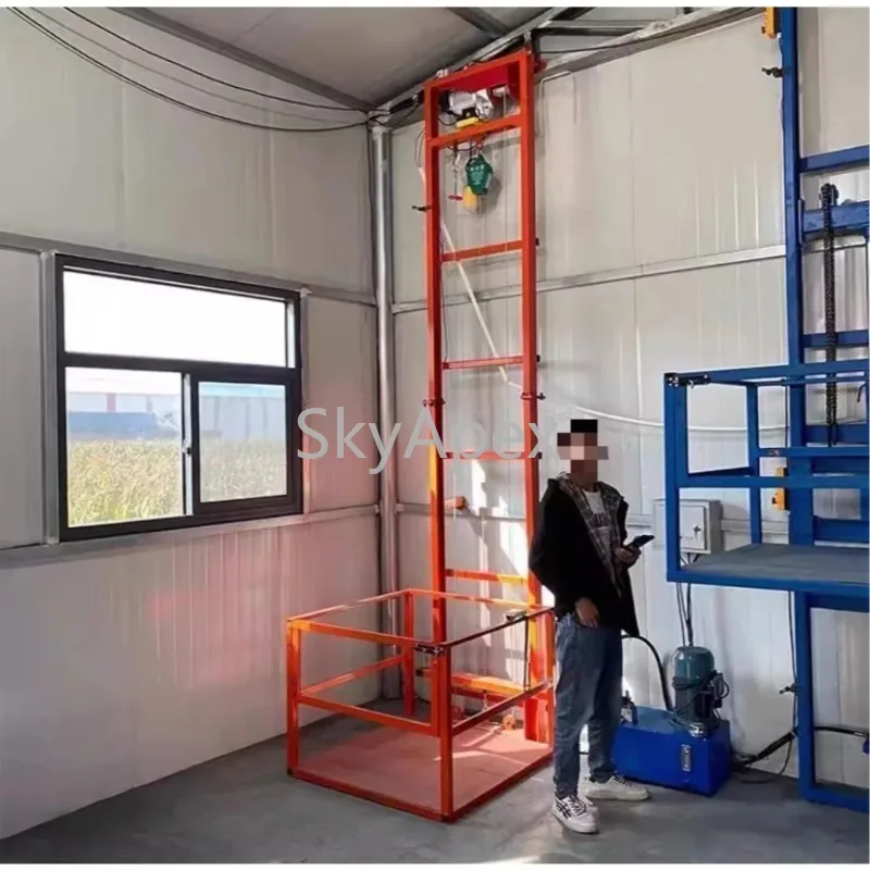 Factory Direct 2026 No Pit Required Wall Mount Electric Freight Lift 500KG  Anti  Fall For  Industrial  Garage  Warehouse  House