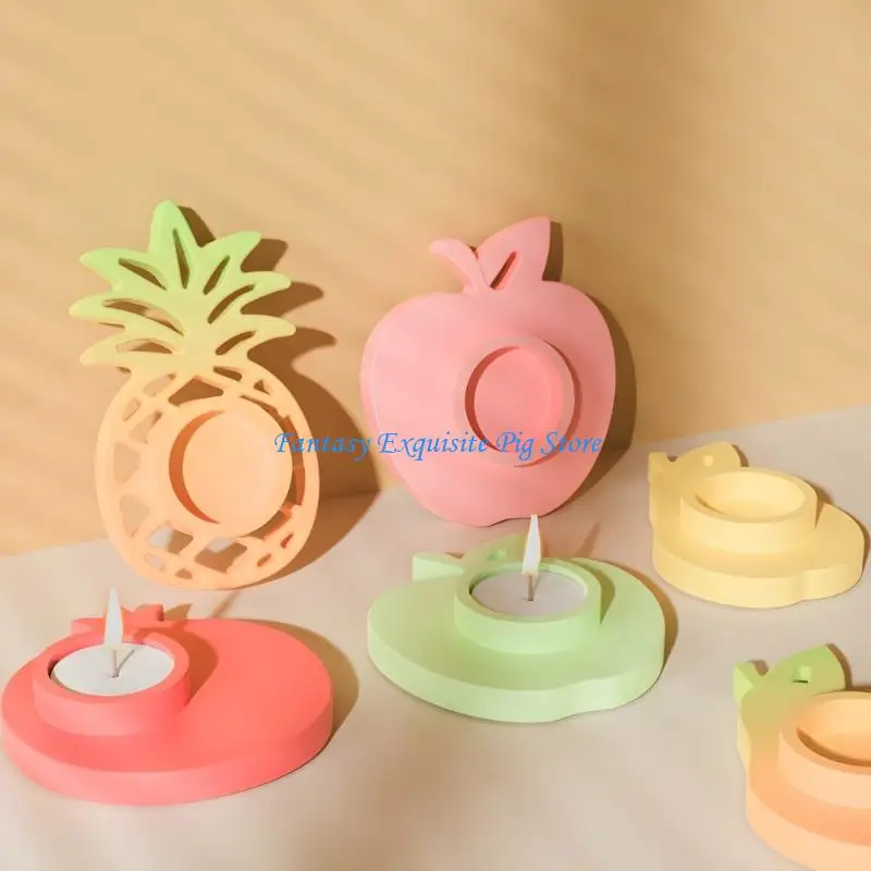سهولة إطلاق القالب السيليكون لصياغة شموع الشمعة على شكل فاكهة على شكل شمعدان قاعدة الشمعدان قاعدة الصنع مجوهر