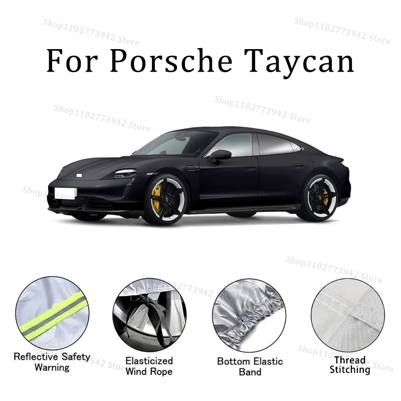 

For Porsche Taycan Car Cover Full Covers with Reflective Strip Dustproof UV Scratch-Resistant Sunscreen Protective cover
