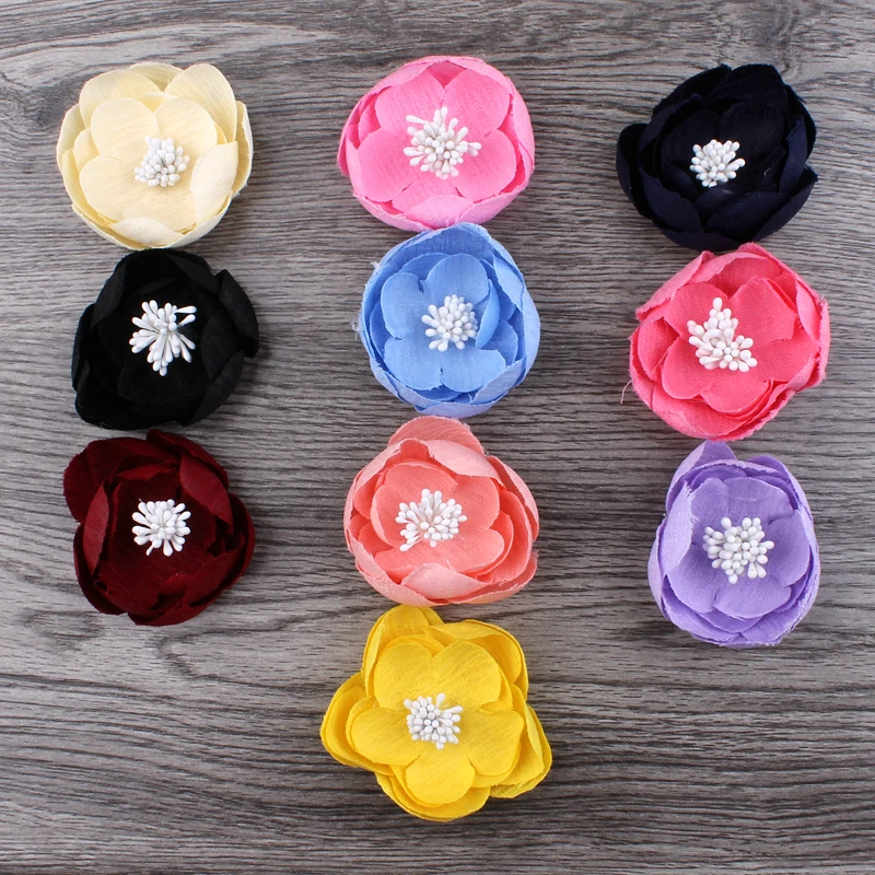 5cm10colors Newborn Artificial Felt Flower For Girls Apparel/Hair Accessories Handmade Fabric Flowers For Headbands