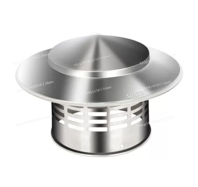 75-200mm Stainless Steel Chimney Cap with Screen for Stove Pipe, Rainproof Vent Cover for Fireplace Flue Roof Top