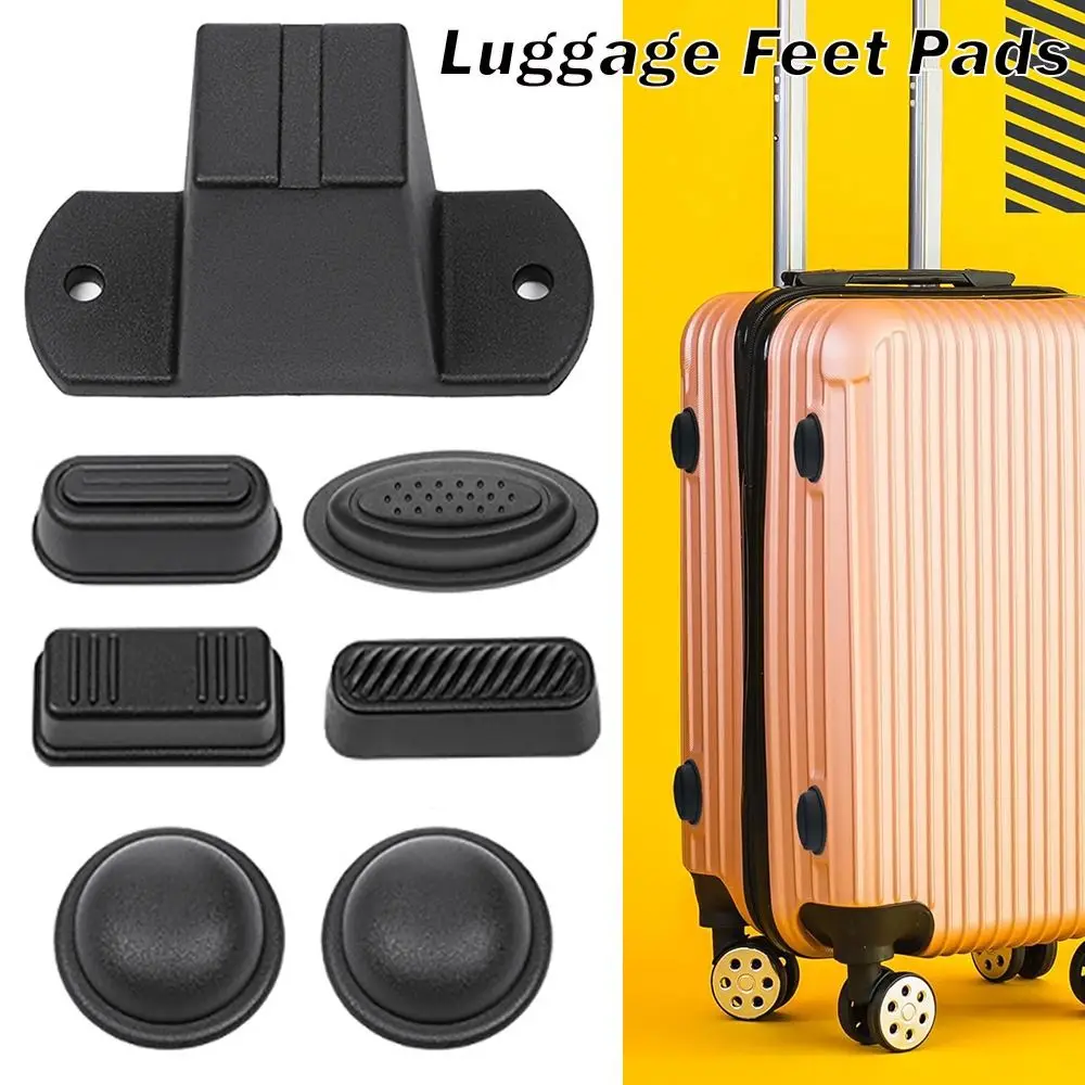 Plastic Luggage Feet Pads Black With Screws Baggage Bottom Stand Suitcase Replacement Part All Suitcase