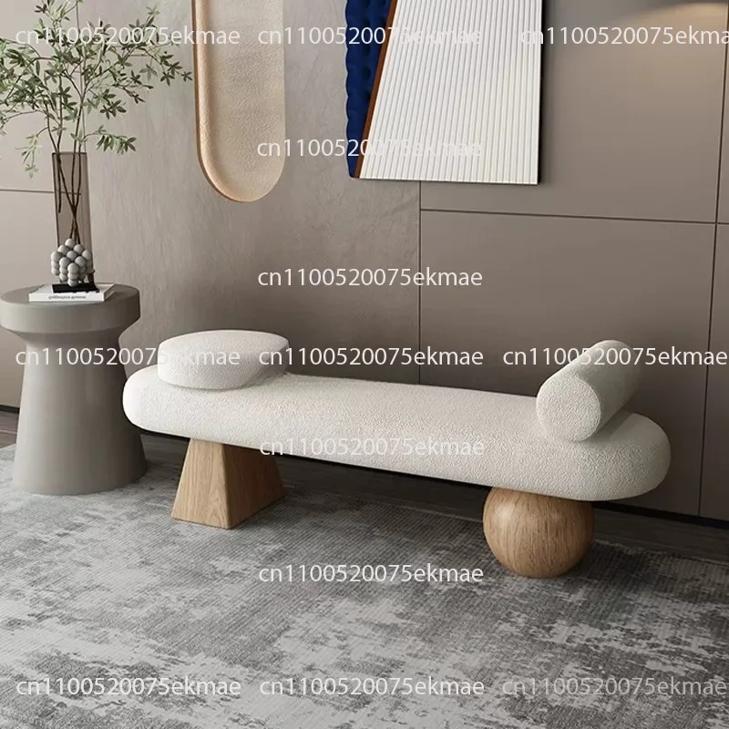 Wood Shoe Stool Wool Sofa Doorway Senior Sense Cloakroom Living Room Porch Househol/d Fitting Rest Bench