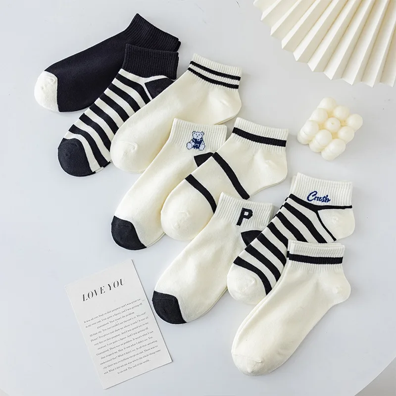 

Summer Socks For Women Short Cotton Socks Low Barrel Women'S Socks Solid Color All-Match Breathable Absorb Sweat Skin-Friendly