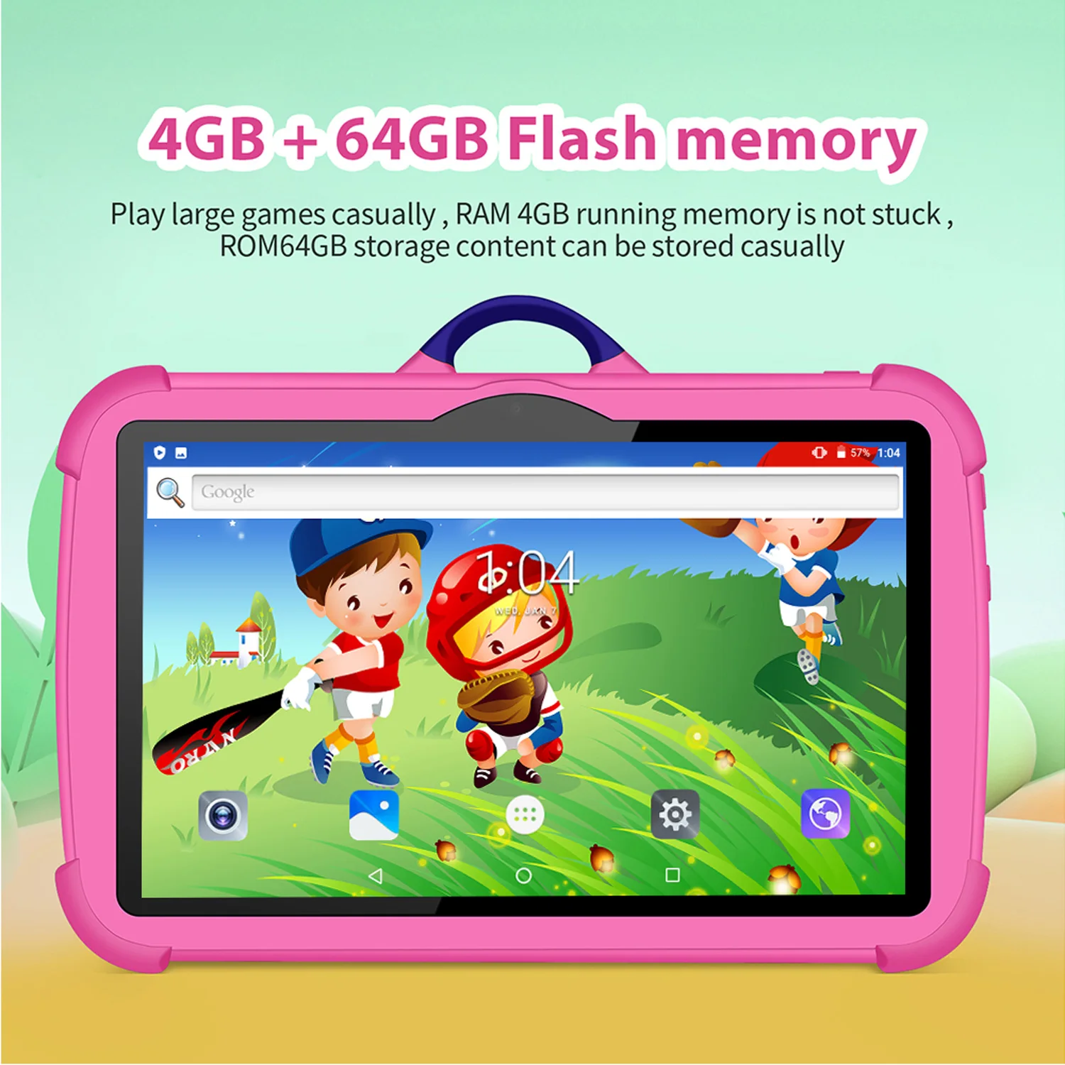 2025 Nuovo 7 pollici 5G WiFi Tablet per bambini per lo studio Educazione Quad Core 4 GB di RAM 64 GB di ROM Bluetooth Doppia fotocamera Tablet PC Android 13