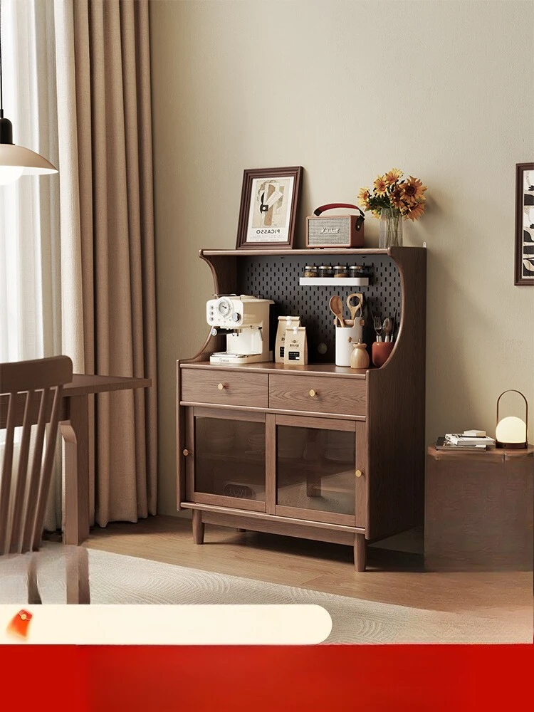 

Solid wood dining side cabinet integrated locker against the wall, living room storage, tea, medieval kitchen, coffee storage si
