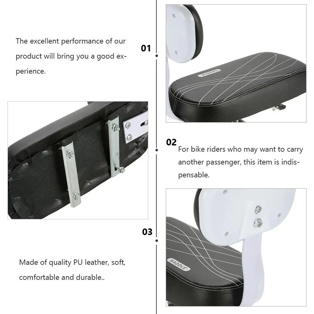 

Non-slip Bike Seat Backseat Cushion Comfortable Rear with Backrest Long-lasting
