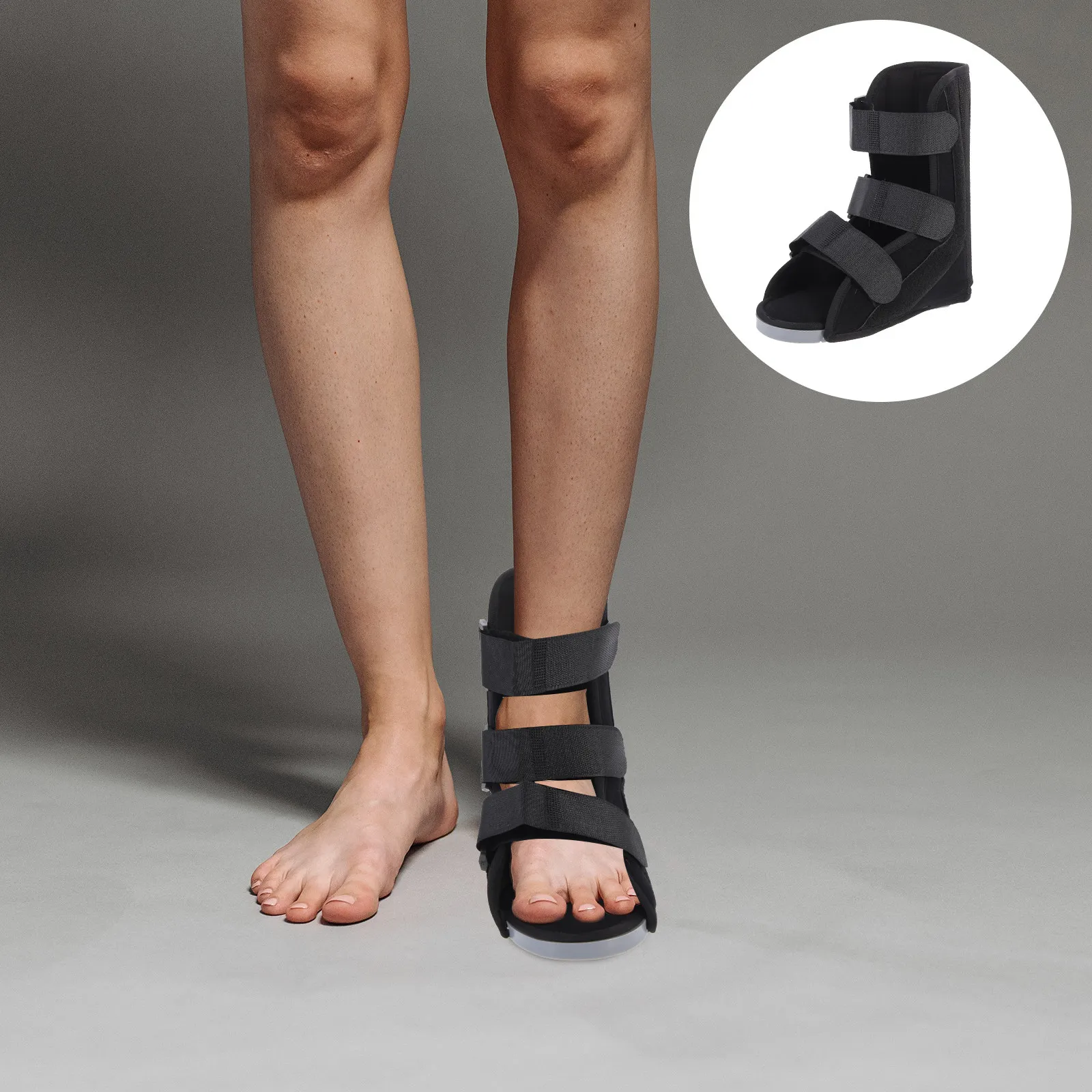 Adjustable Ankle Fixation Shoe Orthopedic Walking Boot for Sprained Ankle Foot Stabilizer with Anti-Rotation Heel Board