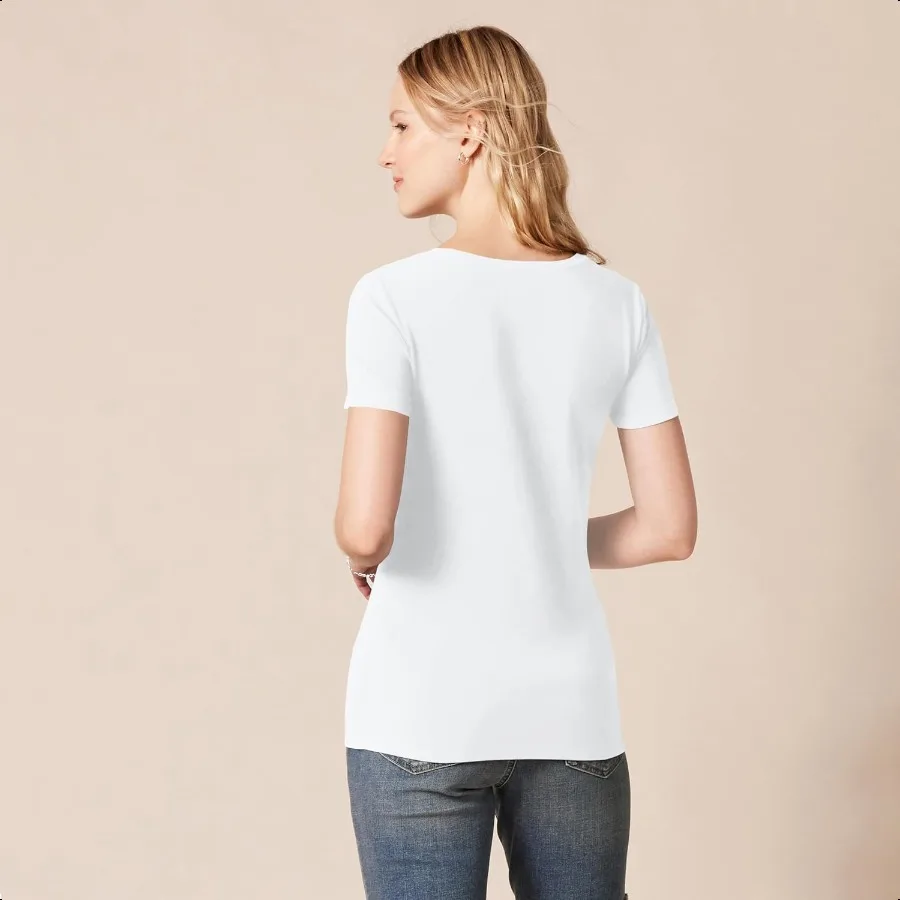 เสื้อยืดคอวีแขนสั้นผู้หญิง RegularFit Multipacks