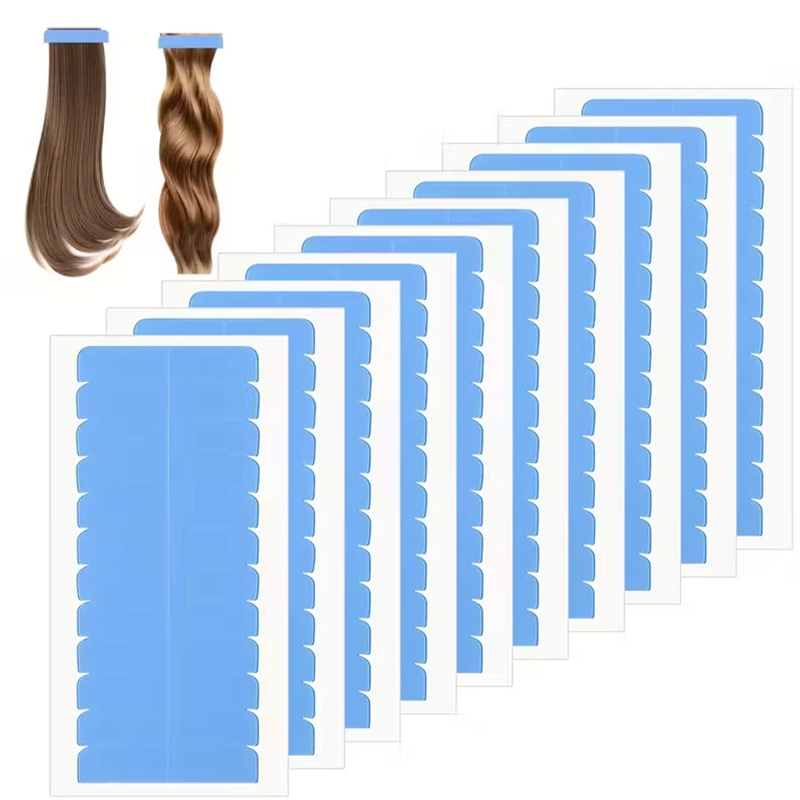 

120/240/480 шт. синих двусторонних лент для волос, невидимые, водонепроницаемые и устойчивые к поту, не оставляющие следов