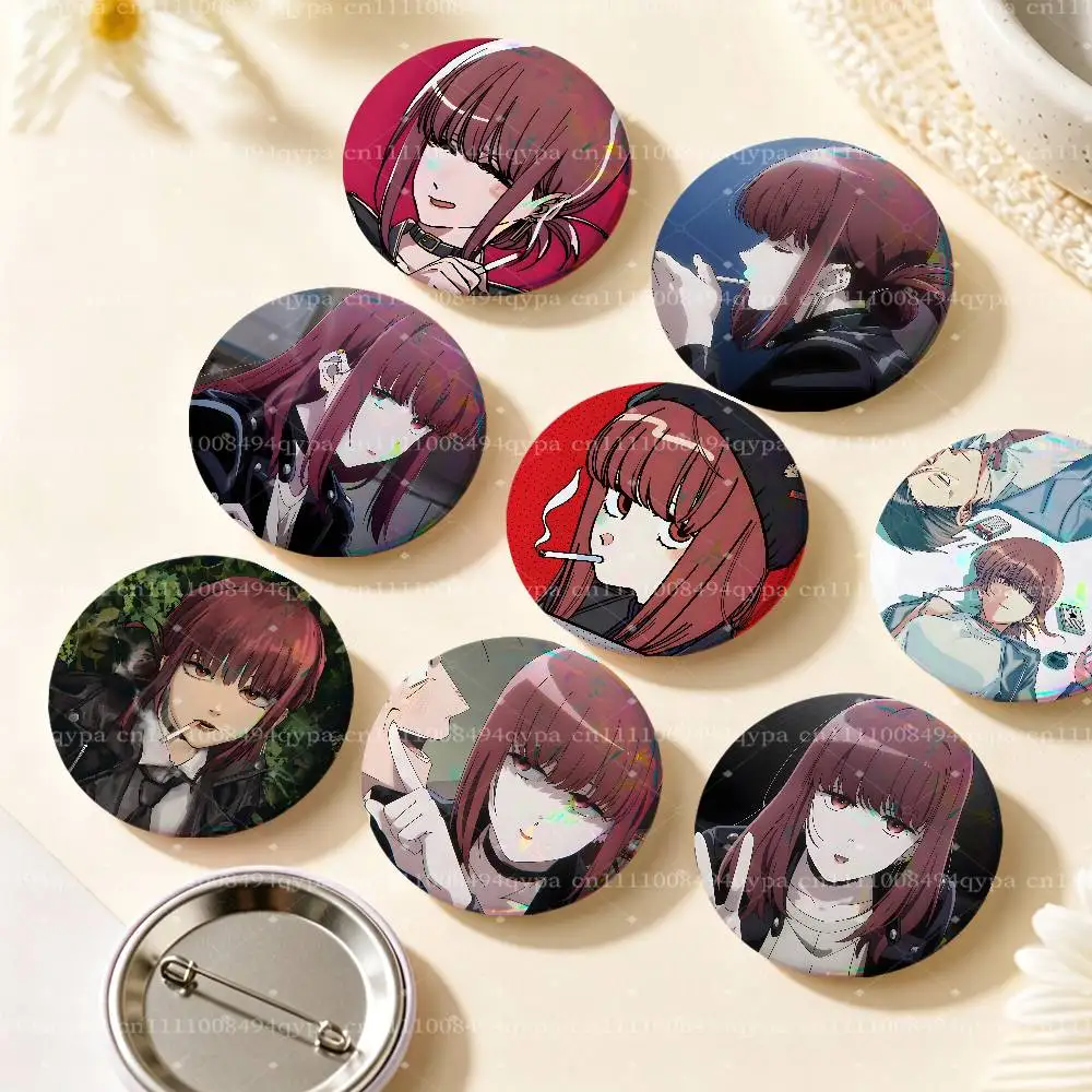 Smoking Behind The Market Button Supplies Round Badge Pins Clothes Decor Metal Pin Back Cover Metal Cover Laser Film