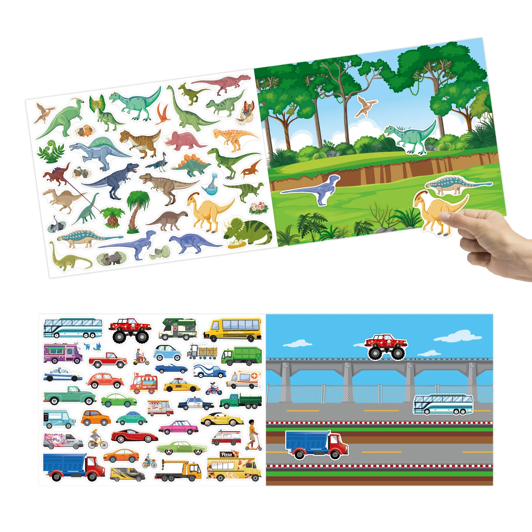 Over 200Pcs Children Scenes Stickers Reusable DIY Puzzle Montessori Material Busy Book Education Learning Toys For Kids Gifts